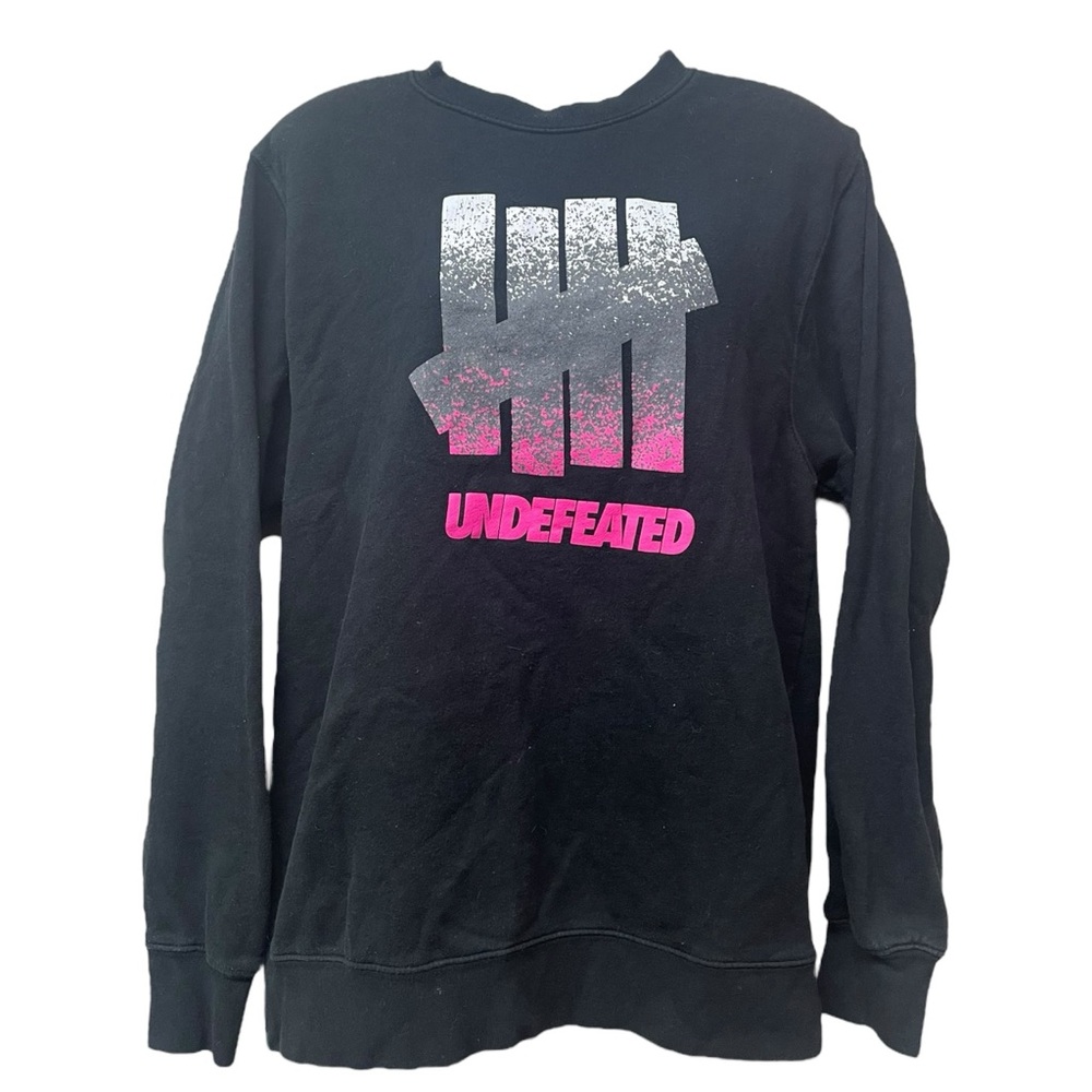 Undefeated 5 Strikes Crewneck Sweatshirt Black Pink/Gray Graphic Size Medium Y2K